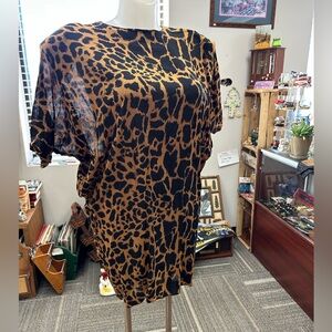 Vintage 80’s Peaches Leopard Print Women's dress